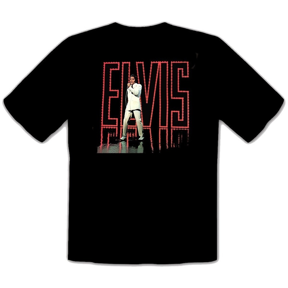 Elvis Presley Rock`nRoll Rock Black Fun Music T-Shirt
